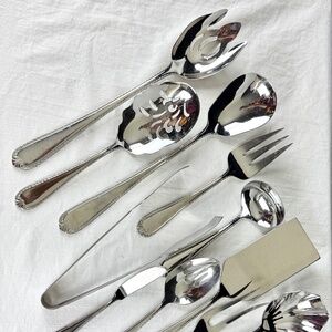 Reed and Barton Domain 12 pc Serving Pieces 18 10 Stainless Steel Flatware EUC